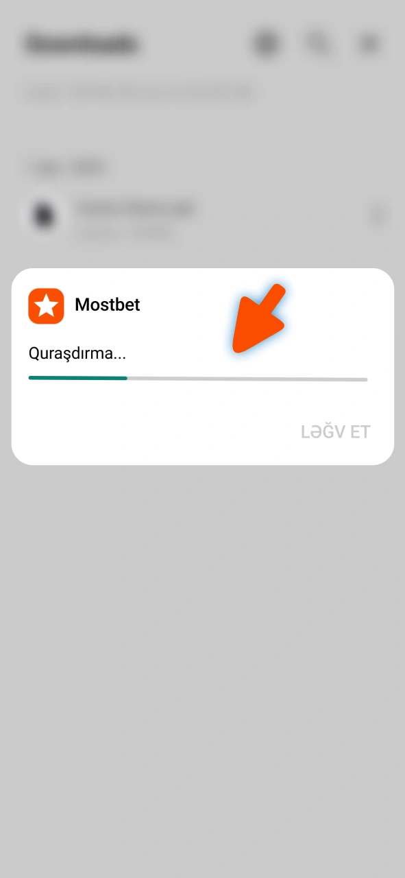 Qumar oyununa başlamaq üçün Mostbet Android tətbiqinin quraşdırılmasını gözləyin.