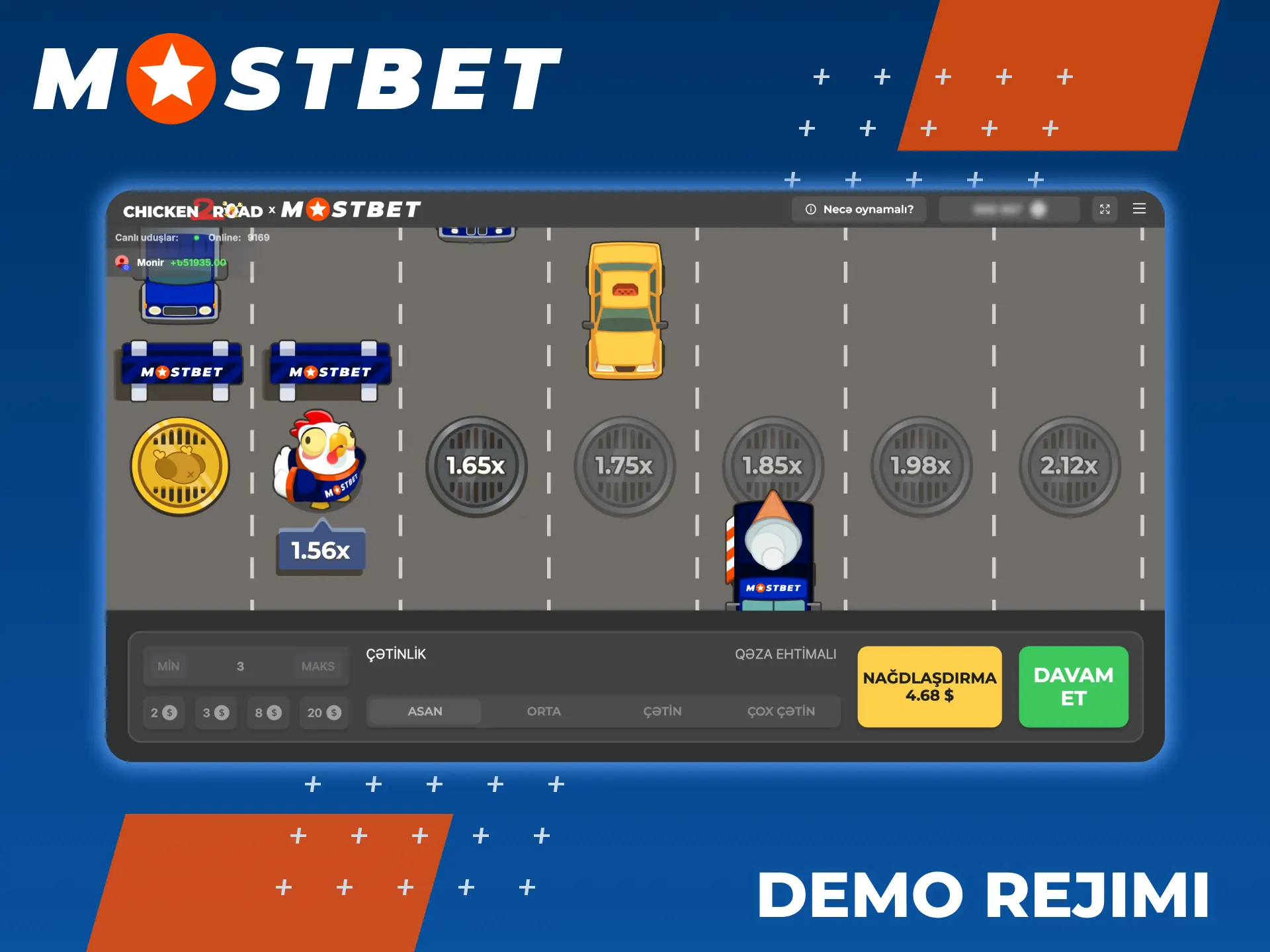 Demo rejimində Mostbet Chicken Road qaydalarını öyrənin.