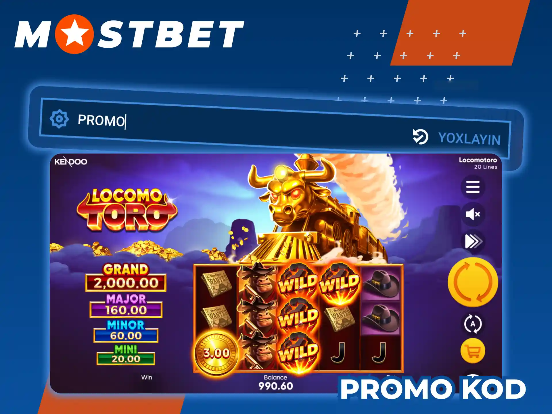Locomoto oyununu təkmilləşdirmək üçün qeydiyyat formasına Mostbet promo kodunu daxil edin.